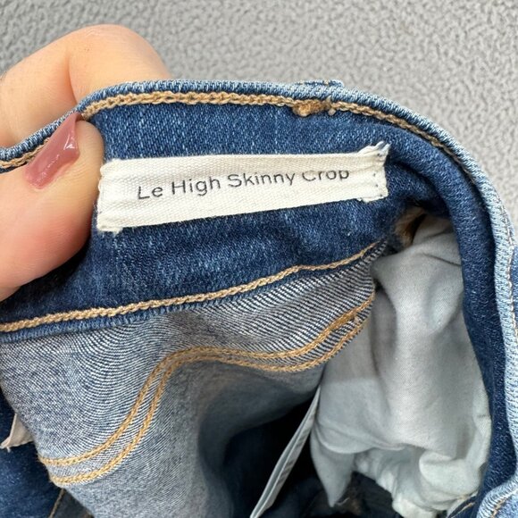 FRAME Le High Skinny Crop Jeans Womens Blue Gaby Distressed Ripped Denim Size 25 - Picture 6 of 12